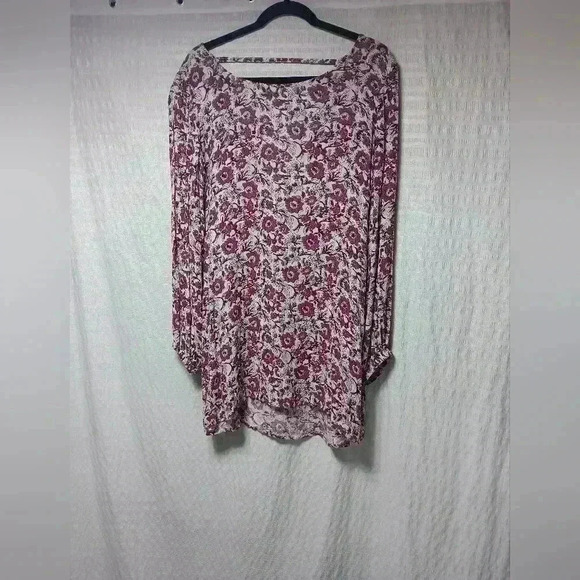 Billabong Flowered Tunic, long-sleeved  Boho Beachy - Picture 2 of 9